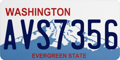 WA license plate AVS7356
