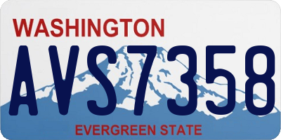 WA license plate AVS7358