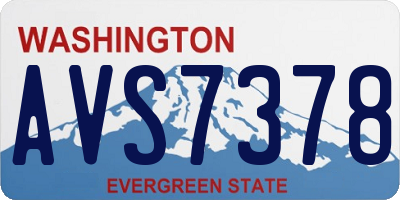 WA license plate AVS7378