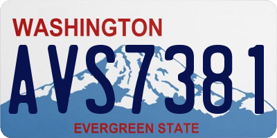 WA license plate AVS7381