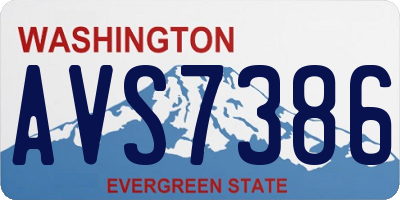 WA license plate AVS7386