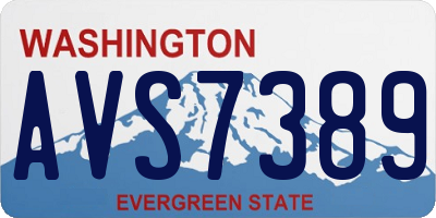 WA license plate AVS7389