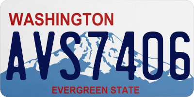 WA license plate AVS7406