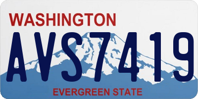 WA license plate AVS7419