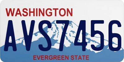 WA license plate AVS7456