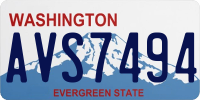 WA license plate AVS7494