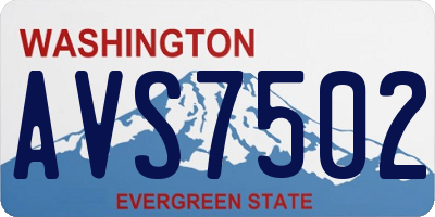 WA license plate AVS7502