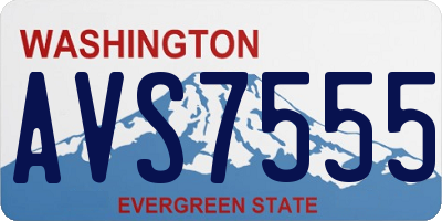 WA license plate AVS7555