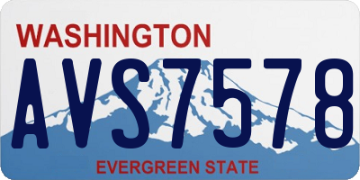 WA license plate AVS7578