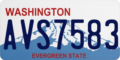 WA license plate AVS7583
