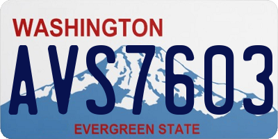 WA license plate AVS7603