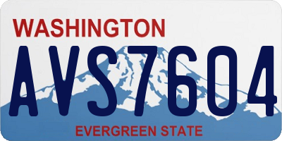 WA license plate AVS7604
