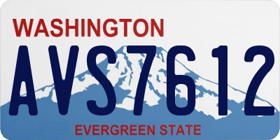 WA license plate AVS7612