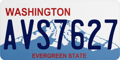 WA license plate AVS7627