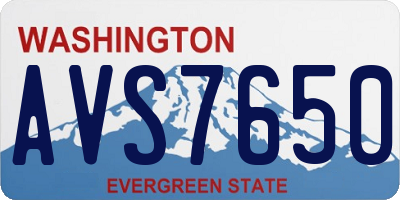 WA license plate AVS7650