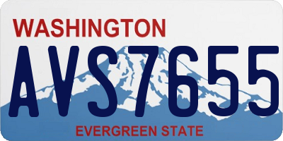 WA license plate AVS7655