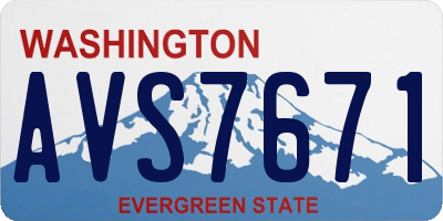 WA license plate AVS7671