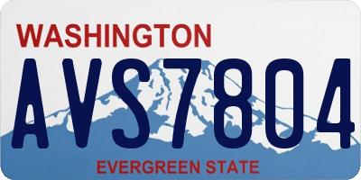 WA license plate AVS7804