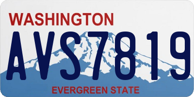WA license plate AVS7819