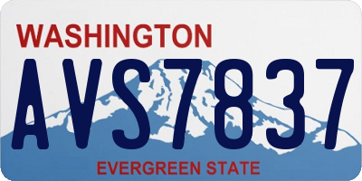 WA license plate AVS7837