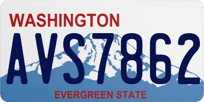 WA license plate AVS7862