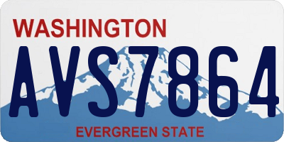 WA license plate AVS7864