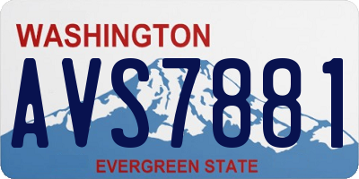WA license plate AVS7881