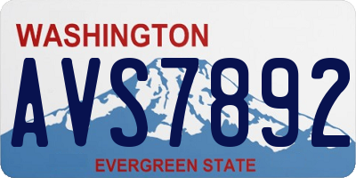 WA license plate AVS7892