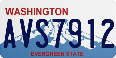 WA license plate AVS7912