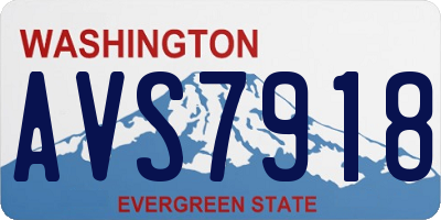 WA license plate AVS7918