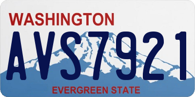 WA license plate AVS7921