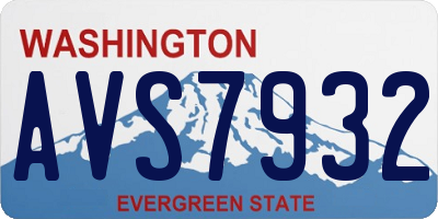 WA license plate AVS7932