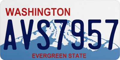 WA license plate AVS7957