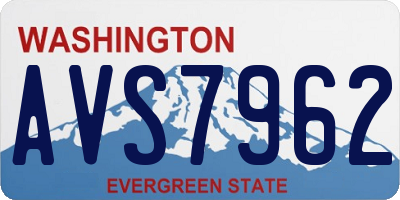 WA license plate AVS7962