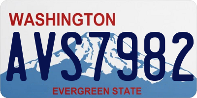WA license plate AVS7982