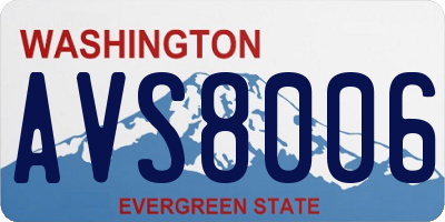 WA license plate AVS8006