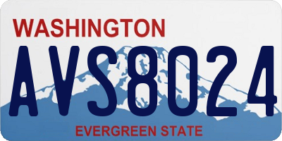 WA license plate AVS8024