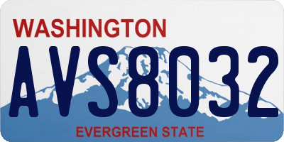 WA license plate AVS8032