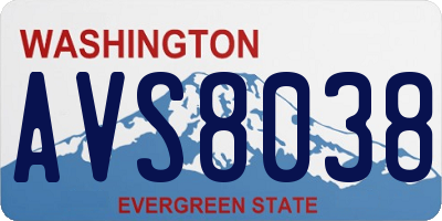 WA license plate AVS8038