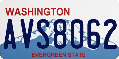 WA license plate AVS8062