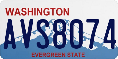 WA license plate AVS8074