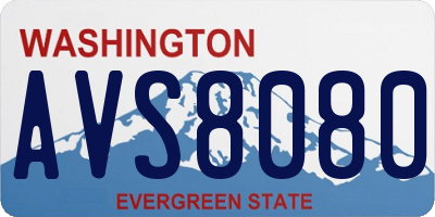 WA license plate AVS8080