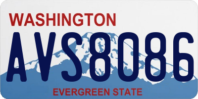 WA license plate AVS8086