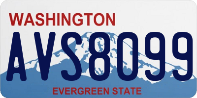 WA license plate AVS8099