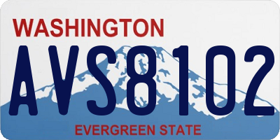 WA license plate AVS8102