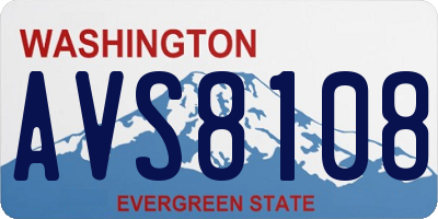 WA license plate AVS8108
