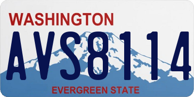 WA license plate AVS8114