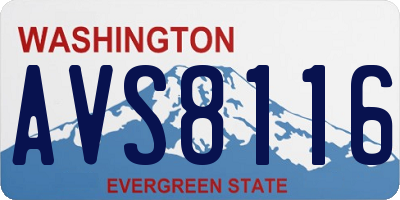 WA license plate AVS8116