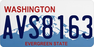 WA license plate AVS8163