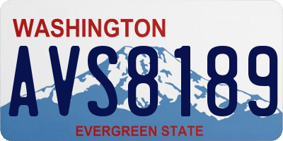 WA license plate AVS8189